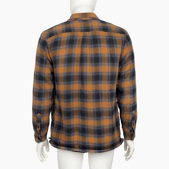VANS "Loomis" Plaid Fleece Lined Flannel Shirt Jacket (Brown/Blue/Black | Med) - Picture 8 of 9